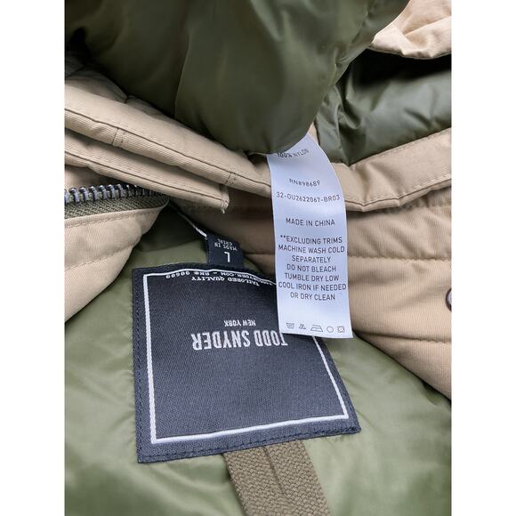 Todd Snyder Tan Nylon Japanese Mid Down Parka Jacket Size L - Picture 4 of 4